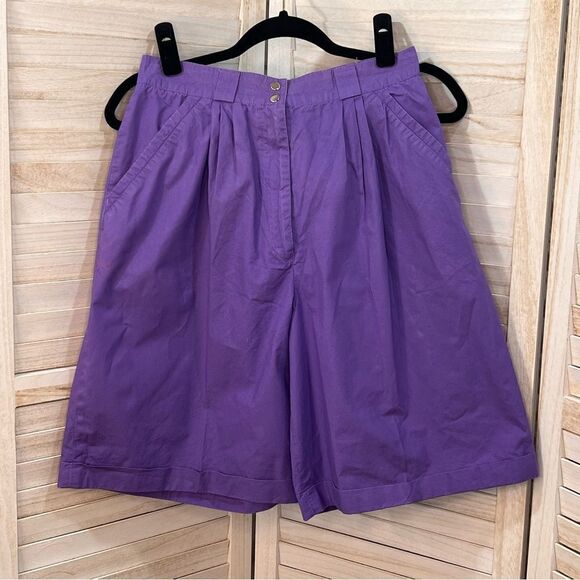 Chrstian Dior Actifs Vintage 80s High Waisted Bermuda Shorts 10 / Small - Picture 1 of 11